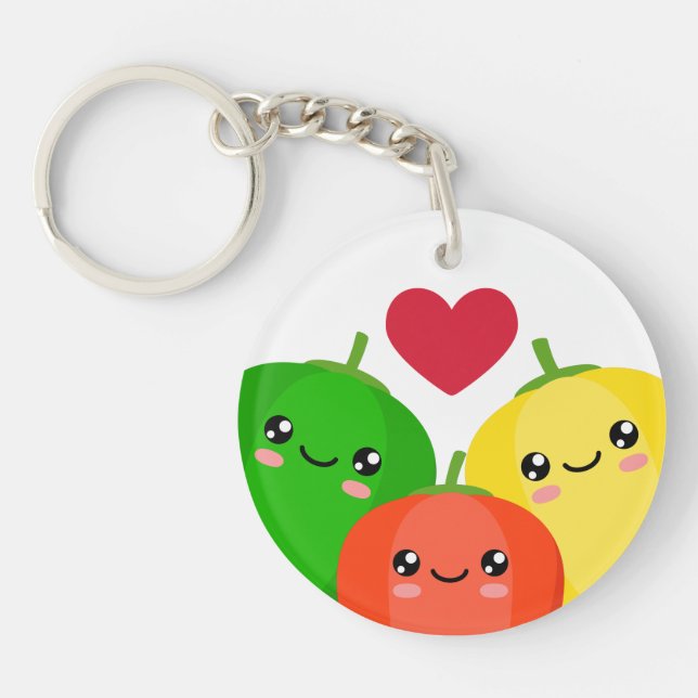 I love sweet peppers key ring (Front)
