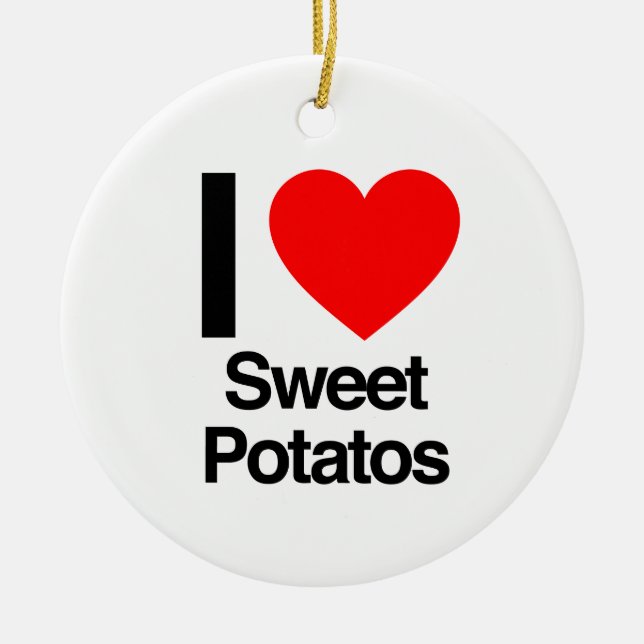 i love sweet potatoes ceramic tree decoration (Front)