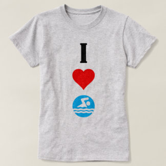 I Love Swim / I Heart Swim Cute Ladies T-shirt