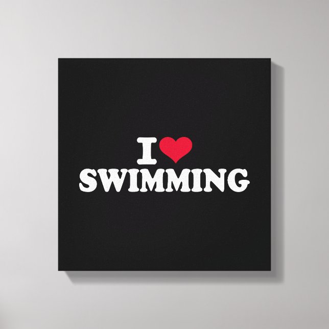 I love swimming canvas print (Front)