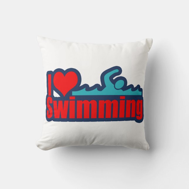 I Love Swimming Cushion (Front)