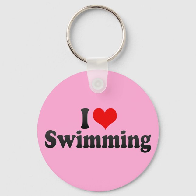 I Love Swimming Key Ring (Front)