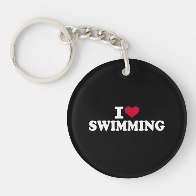 I love swimming key ring (Front)