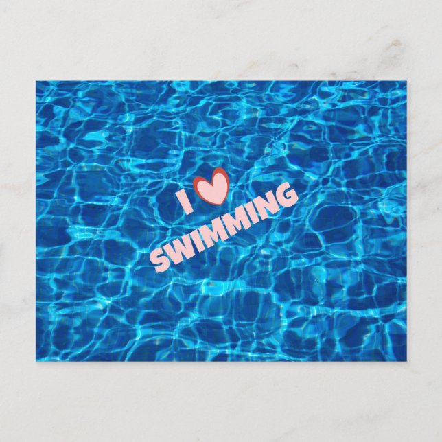 I Love Swimming  Postcard (Front)