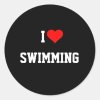 I LOVE SWIMMING Sticker
