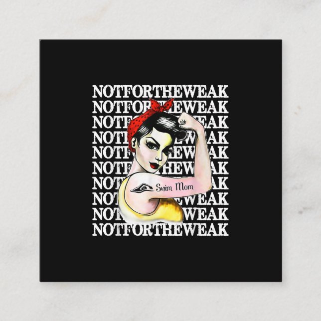 I Love Swimming - Swim Mum Not  Weak Design Square Business Card (Front)