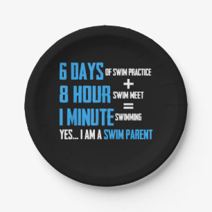 I Love Swimming - Swim Parent Design Paper Plate