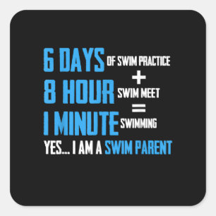 I Love Swimming - Swim Parent Design Square Sticker