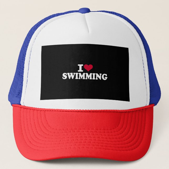 I love swimming trucker hat (Front)