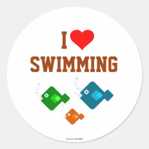 I LOVE SWIMMING with the fishes Sticker