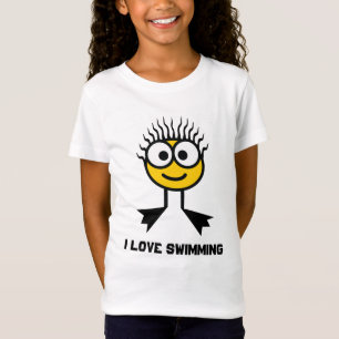 I Love Swimming - Yellow Swim Character T-Shirt