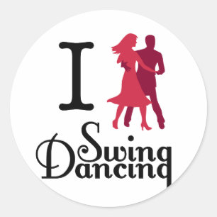 I Love Swing Dancing Classic Round Sticker