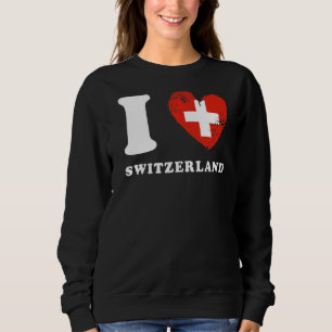 I Love Switzerland Heart Flag Switzerland Sweatshirt