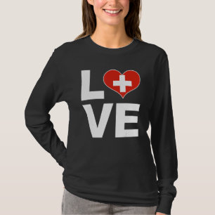 I Love Switzerland Heart Flag Switzerland T-Shirt