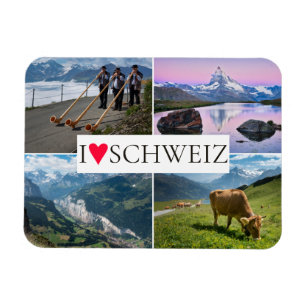 I love Switzerland photo collage souvenir Magnet