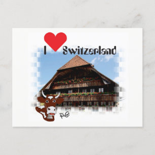 I love Switzerland Postkarte Postcard