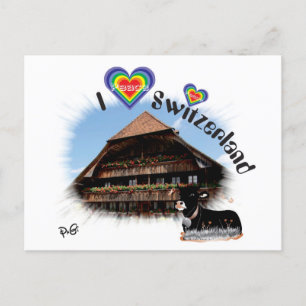 I love Switzerland Postkarte Postcard