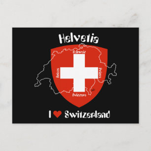 I love Switzerland Postkarte Postcard
