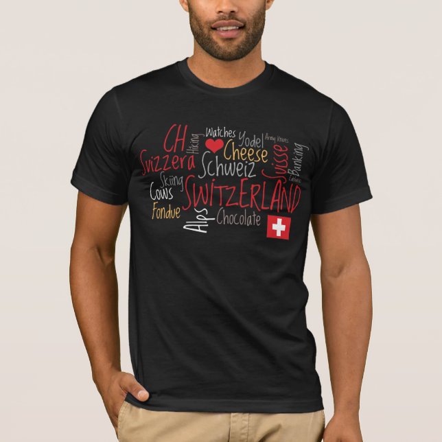 I Love Switzerland - Swiss Favourite Things T-Shirt (Front)