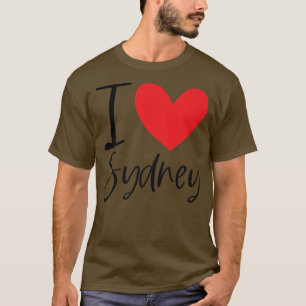 I Love Sydney Name Personalised Girl Woman Bff Fri T-Shirt