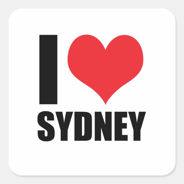 I love Sydney Square Sticker (Front)