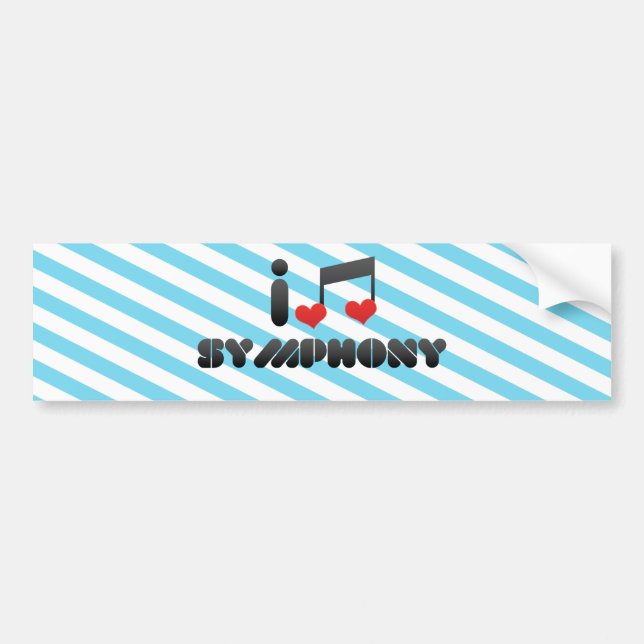 I Love Symphony Bumper Sticker (Front)