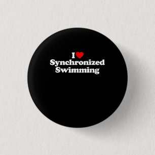 I Love Synchronised Swimming Heart Souvenir Funny 3 Cm Round Badge