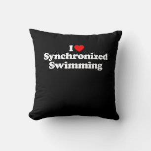 I Love Synchronised Swimming Heart Souvenir Funny Cushion