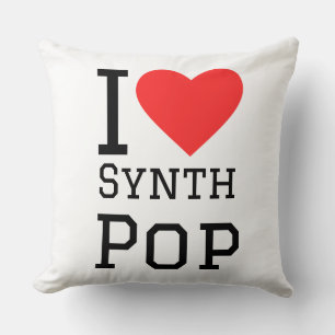 I love synth pop square sticker cushion