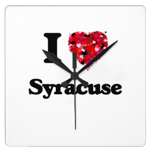 I love Syracuse New York Square Wall Clock