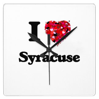 I love Syracuse New York Square Wall Clock