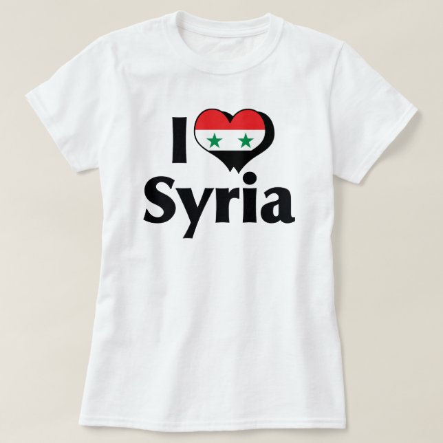 I Love Syria Flag Shirt (Design Front)
