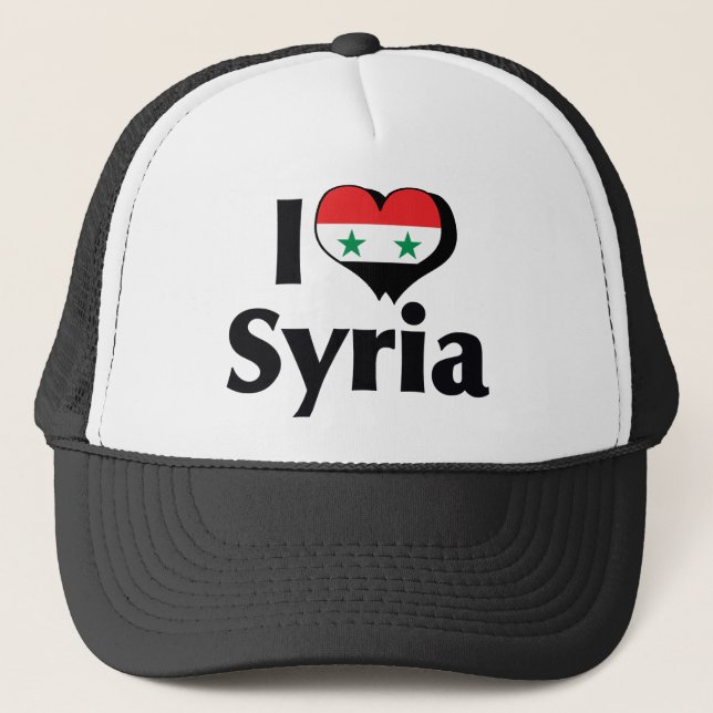 I Love Syria Flag Trucker Hat (Front)