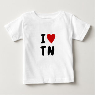I love T N   Heart custom text TN Tennessee Baby T-Shirt
