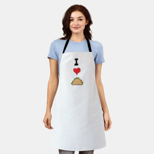 I Love Taco Clip Art Mexican Doodles Cartoon Taco Apron