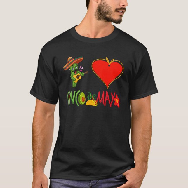 I Love Taco Heart Cinco De Mayo 2022 Fiesta Mexica T-Shirt (Front)