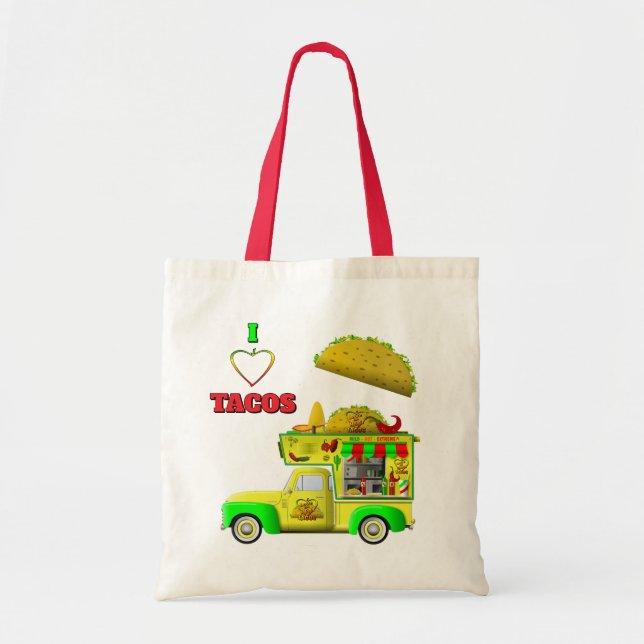 I Love Tacos Little Taco Truck Tote Bag (Front)