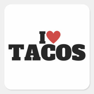 I Love Tacos Square Sticker
