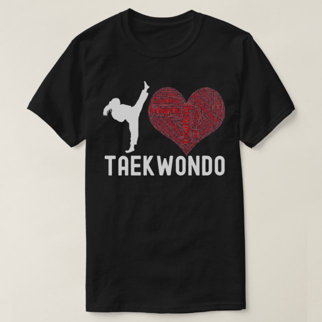 I Love Taekwondo Black Belt Gifts Pullover  (Design Front)