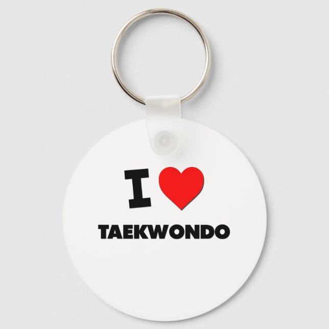 I Love Taekwondo Key Ring (Front)
