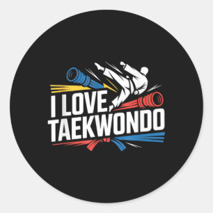 I Love Taekwondo Martial Arts Spirit Classic Round Sticker