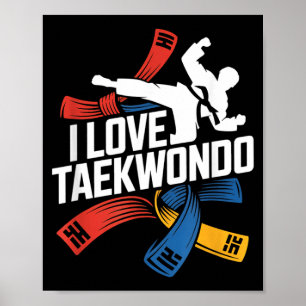 I Love Taekwondo Martial Arts Spirit Poster