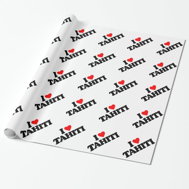 I LOVE TAHITI WRAPPING PAPER (Unrolled)