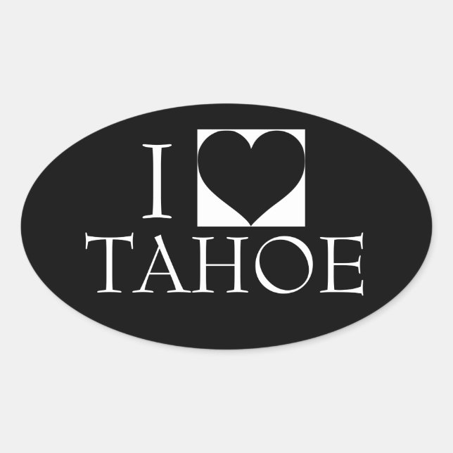 I LOVE TAHOE GLOSSY BUMPER STICKER (Front)