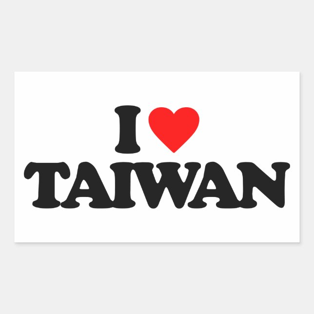 I LOVE TAIWAN RECTANGULAR STICKER (Front)