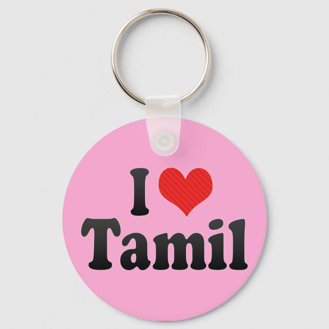 I Love Tamil Key Ring (Front)