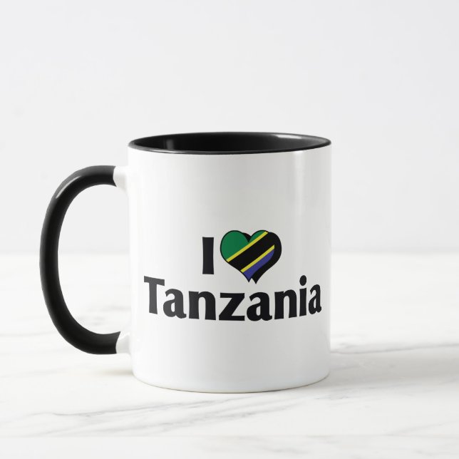 I Love Tanzania Flag Mug (Left)