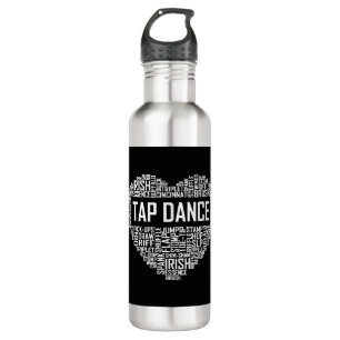 I Love Tap Dance Dog Lover Dancer Gifts for Women 710 Ml Water Bottle