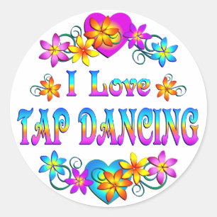 I Love Tap Dancing Classic Round Sticker