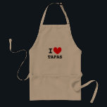 I love tapas food | Funny aprons for men and women<br><div class="desc">I love tapas food. Funny kitchen aprons for men and women. Personalizable I love template design. BBQ cooking aprons in Yellow, Beige and White. Cute Birthday gift idea for chef cook or dinner party. Spanish cuisine.</div>